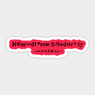 Neurodiverse Solidarity Text on light background Sticker